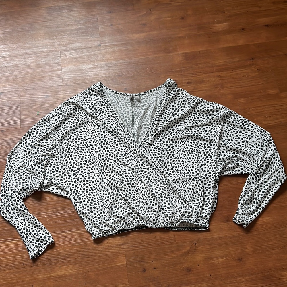 ASOS cross front bubble hem top